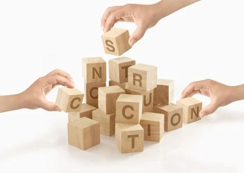 Construction &amp; building concept on isolated background. Stock Photos