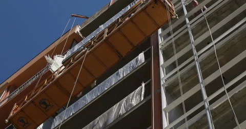 Construction. Building. Construction lift. Stock Footage 53857319