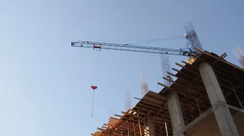 Construction. Building. Crane. Stock Footage 49992347