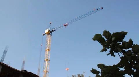 Construction. Building. Crane. Stock Footage 49992354