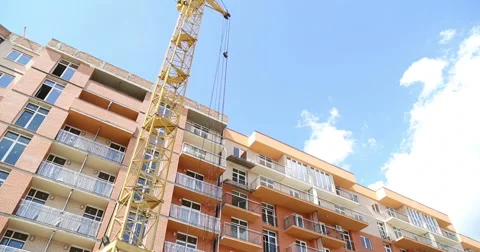 Construction. Building. Crane. Stock Footage 53857629