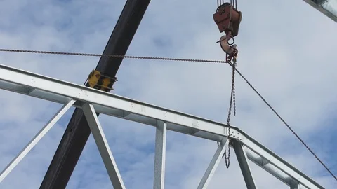 Construction of the building frame from LSTK Stock Footage 124469659