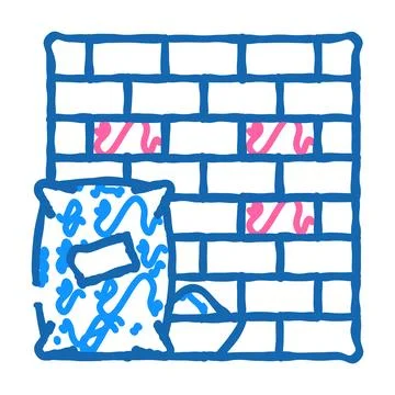 Construction building icon doodle illustration Illustrazione stock