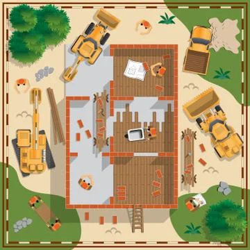 Construction of the building. Stock Illustration