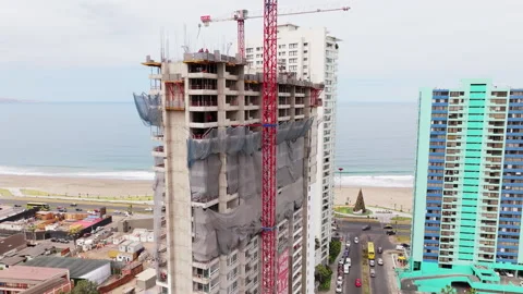 Construction of a building in Iquique, Chile Stock Footage 259522926
