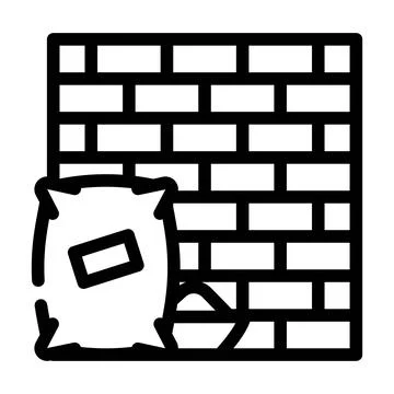 Construction building line icon vector illustration line Stock Illustration