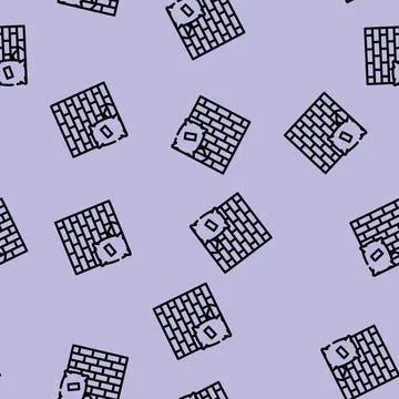 Construction building line vector seamless pattern line Illustrazione stock