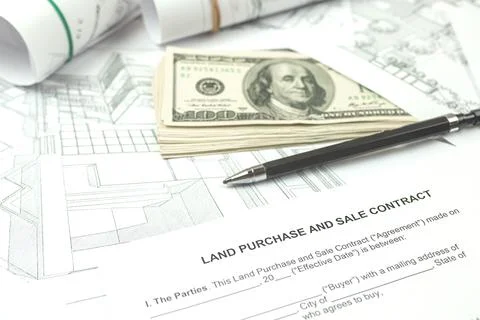 Construction of a building on a new plot of land according to architectural d Stock Photos