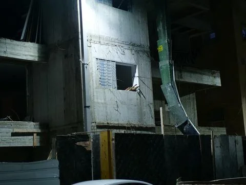 Construction Building - Night 01 写真素材