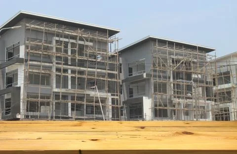 The construction of the building Foto stock