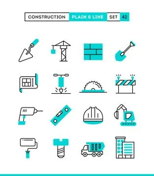 Construction, building, project, tools and more. Illustrazione stock