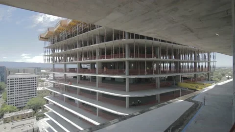 Construction Building Skyscraper Men Working Installing Stock Footage 145434204