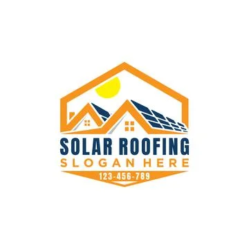 Construction building solar energy and home logo design template Ilustración de archivo