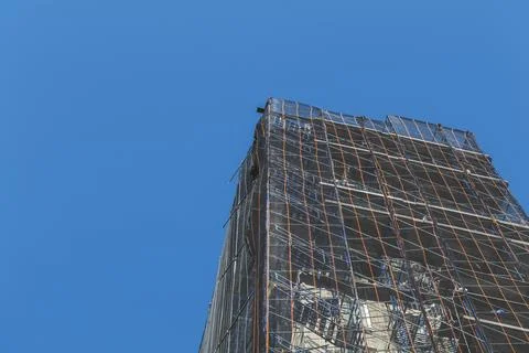 Construction of a building using in New York City Stock Photos