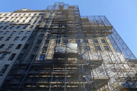 Construction of a building using in New York City Stock Photos