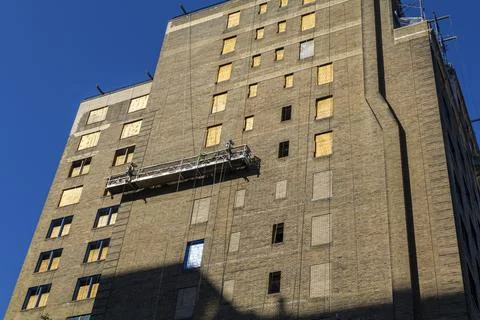 Construction of a building using in New York City Stock Photos