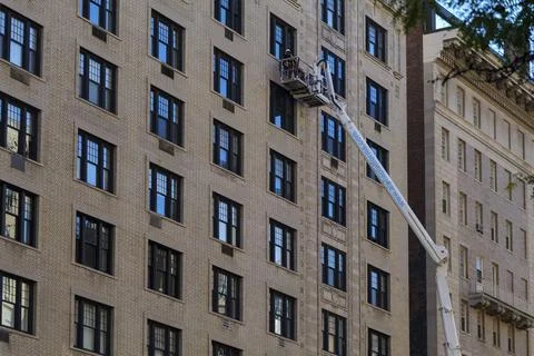 Construction of a building using in New York City Stock Photos