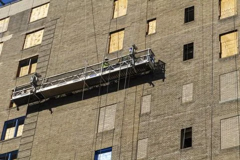 Construction of a building using in New York City Stock Photos