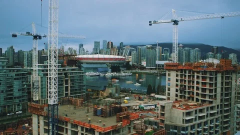 Construction of a building in vancouver Stock Footage 71943075