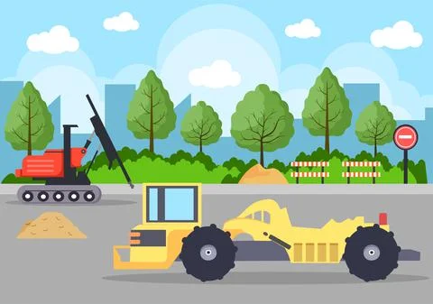 Construction of Building Vector illustration. Architecture Makes Foundation,  Stock Illustration