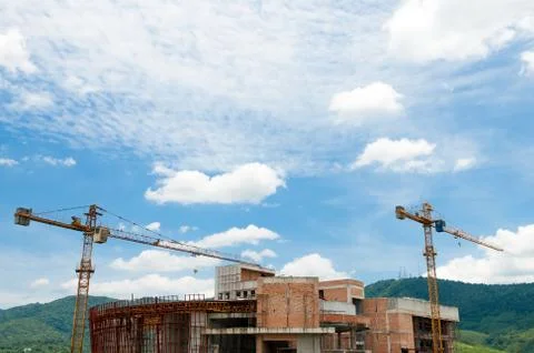 Construction of the building was abandoned. Stock Photos