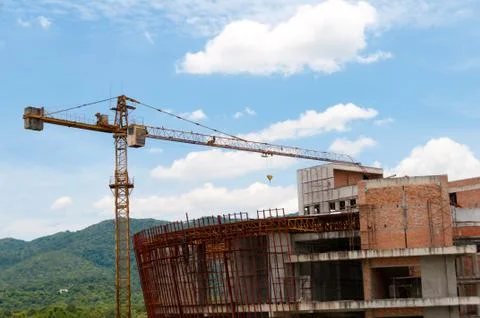 Construction of the building was abandoned. Stock Photos