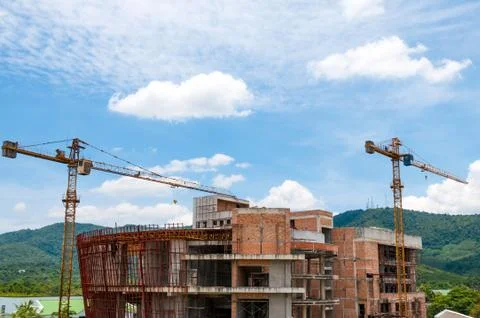 Construction of the building was abandoned. Stock Photos