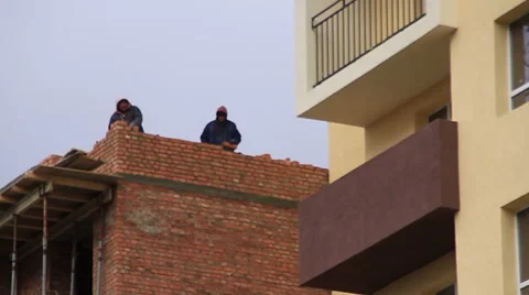 Construction. Building. Workers. Stock Footage 53825250