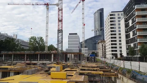 Construction of the building - Wroclaw Krzyki Stock Footage 143970281