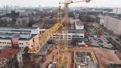 Construction of buildings. construction crane, Video stock 321073576
