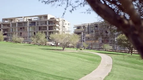 Construction buildings on hill Video stock 77049293