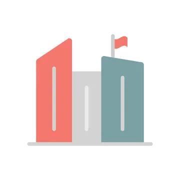 Construction buildings USA icon. Simple color vector elements of America icons Stock Illustration