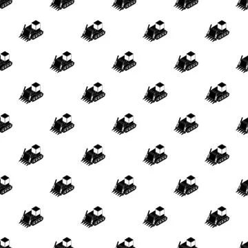 Construction bulldozer pattern seamless 스톡 일러스트