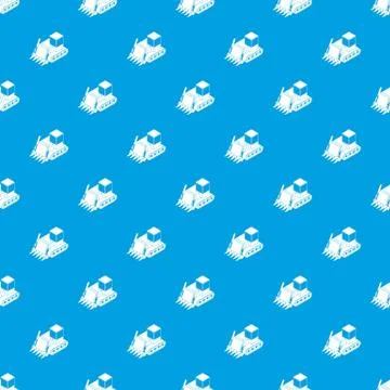 Construction bulldozer pattern vector seamless blue Illustrazione stock