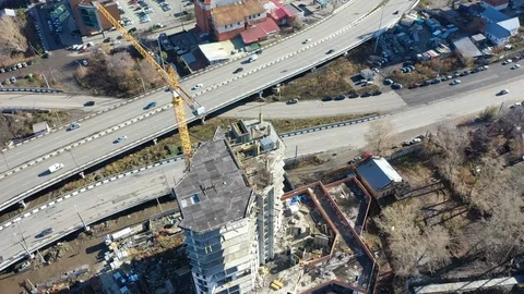 Construction of a business center Video stock 118514560