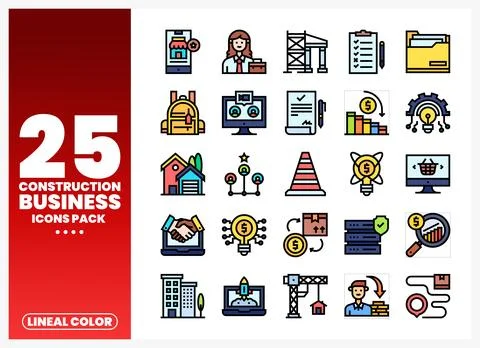 Construction business icons pack for creative projects Stock-Illustration