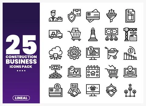 Construction Business Icons Pack イラスト素材