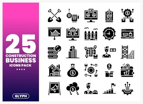 Construction Business Icons Pack Stock-Illustration