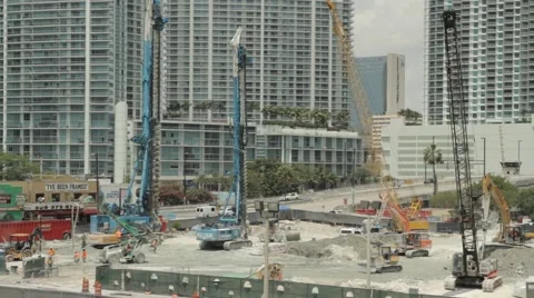 Construction in busy Downtown Miami Stock-Footage 49233797