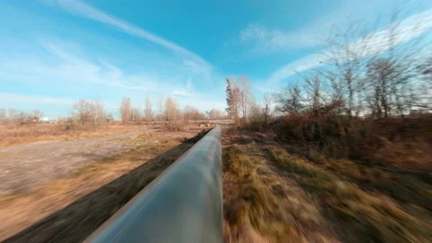 Construction of a bypass road in the suburbs of the metropolis. Aerial view Stock Footage 164792246