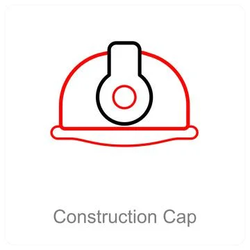 Construction Cap and helmet icon concept Stock Illustration