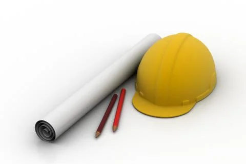 Construction cap with paper roll Free Stock Illustration