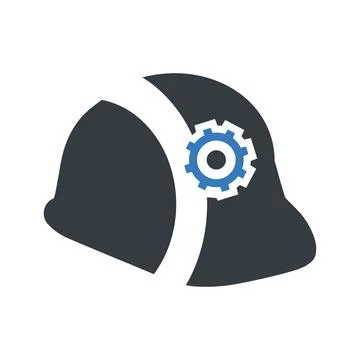 Construction, cap, work icon. Editable vector logo. Stock Illustration