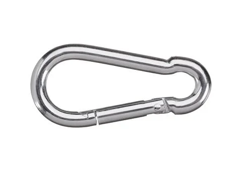 Construction carabiner on a white background Stock Photos