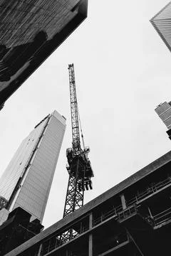 Construction carane  in Manhattan Stock Photos