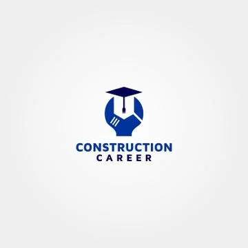 Construction career vector logo design template idea and inspiration Stock Illustration