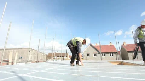 Construction. Carpenter working on construction site. Stock-Footage 8996288