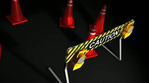 Construction caution sign, warning, block. Video stock 12469754