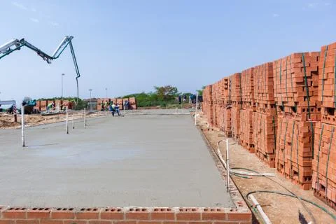 Construction Cement Floor Bricks 스톡 사진