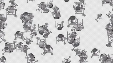 Construction Cement Mixer loop tile swirling with alpha. This looping 3d Stock Footage 273286300